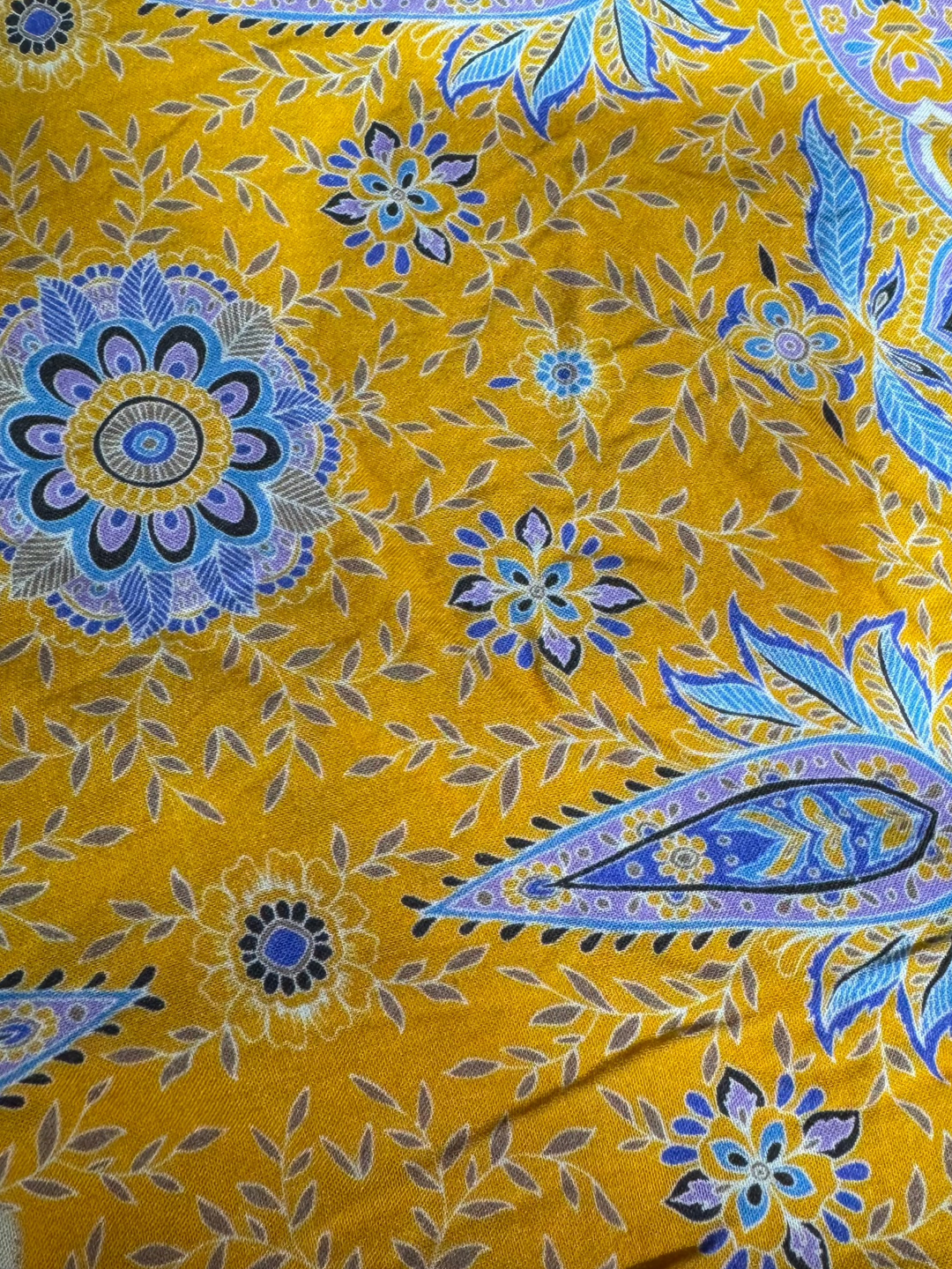 Cotton Fabric - Orange and Purple Design
